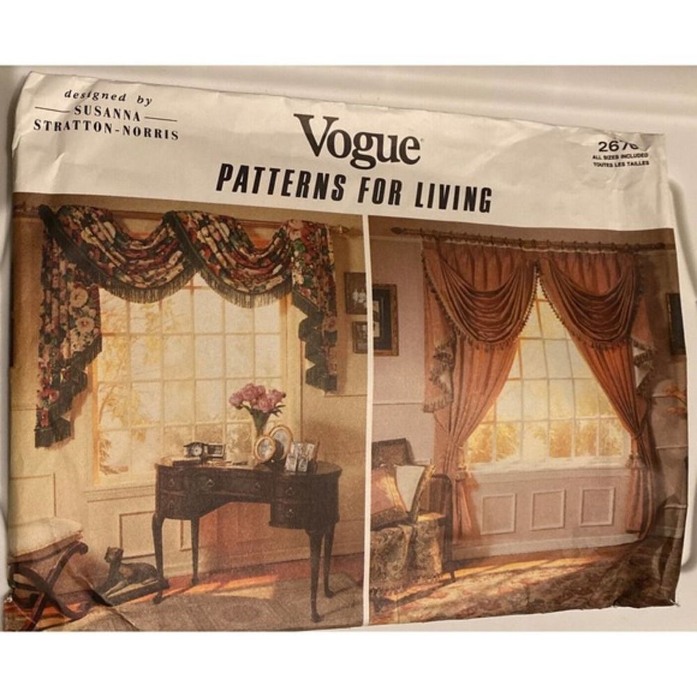 UNCUT NEW Vogue Sewing Pattern‎ 2670 Swags Drapes Susanna Stratton Norris